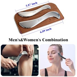 BYYDDIY Gua Sha Derma Edge - Herramientas de masaje de acero inoxidable, herramienta de raspador muscular (S&s.S)