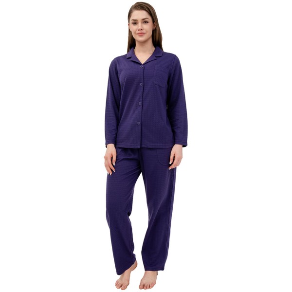 DAVID ARCHY Womens Waffle Knit Pajamas Set Soft Long Sleeve