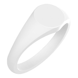 Enso Rings Small Signet Silicone Rings - Ultra Comfortable & Waterproof - .32in Wide, .09in Thick - White - Size 10