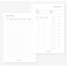 Mini Happy Planner Debt Payments Planner Insert Agenda Refill for 7-Discs Notebook 4.6 x 7