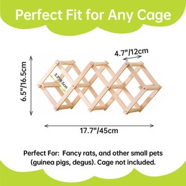 QYILUARE Wooden Rat Climbing Toys for Pet Rats - Natural Cage Accessories,Climbing Ladder,Hanging Enrichment Toys for Fancy Rats,Fun & Safe Play & Chew Activities,S