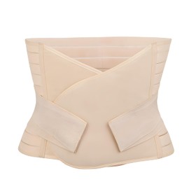 imagine dream believe Postpartum Belly Band - Adjustable C Section Belly Binder Wrap - One Size Fits Most Adjustable Stomach Binder - Natural or Black Waist Trainers for Postpartum Recovery