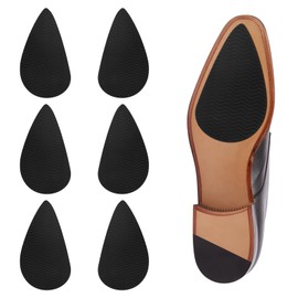 Cosmos 3 Pairs Shoe Sole Anti Slip Pads Adhesive Shoe Soles Protectors, Non Slip Shoe Grips, Shoe Bottom and Heel Noise Reduction Stickers for Leather Shoes and High Heels (Black)