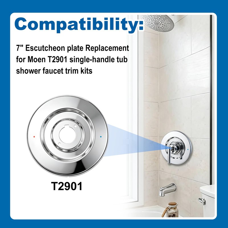 T2901CH Escutcheon Plate Replacement for Moen Shower Trim Kit