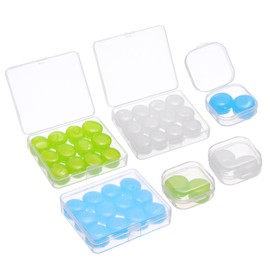 PATIKIL Silicone Earplugs, 42 Pcs Ear Plugs for Sleeping Noise Cancelling Swimming Ear Plugs Blocking Ear Plugs Moldable with Case for Swimming Sleep Travel, White/Blue/Green