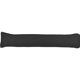 Prime Lines UK Hollowfibre Draught Excluder Stopper Cushion - Heavy Door Stopper Cushion For Bottom Door/Window - Guard Insulator - 90x18cm (Black)