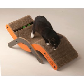 New Age Pet® Purr and Play Small Cat Lounge Scratcher – Compact Scratching Lounger for Cats & Kittens