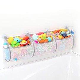 Bathtub Toy Holder，Prevent Spots，Bath Toy Storage Bath Toys for Kids Ages 4-8 30“x8.7”Mesh Bath Toy Holder，let Baby Bath Toys Quick Drying…