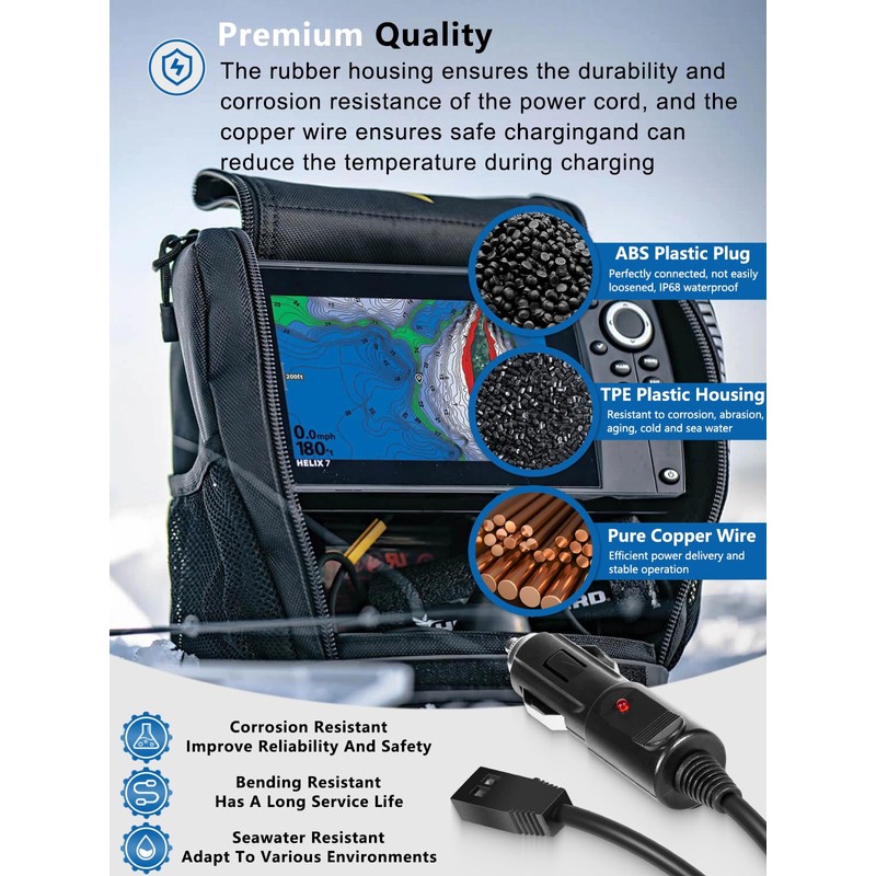 Replacement for Humminbird 720105-1 12V-DC Port Power Cord Compatible with