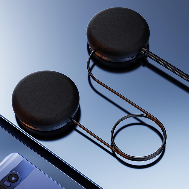 Dirtbike Helmet Speakers, Motorcycle Headphone, Ultra-Thin 12mm Smart Intercom Earbuds