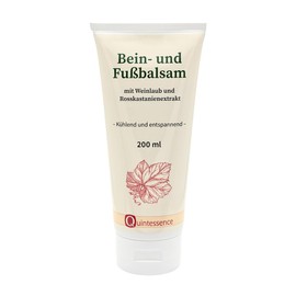 Quintessence Leg and Foot Balm 200 ml with Extracts of Medicinal Plants Horse Chestnut & Vine Leaves, Cooling, Revitalising & Nourishing, Absorbs Quickly, Special Care for Tired & Heavy Legs
