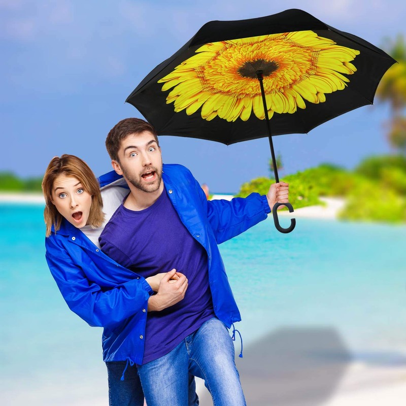 MRTLLOA 40/49/56 Inch Oversize Windproof Inverted Reverse Upside Down Umbrella,