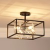 AGV LIGHTING CL043C Crystal Ceiling Light Fixture, Modern Semi Flush