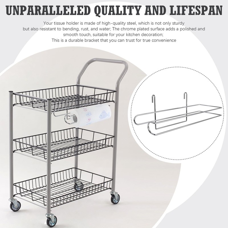 CroBlissful Paper Towel Holder for Wire Shelving 5'' D x