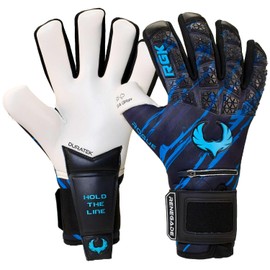Renegade GK Limited Edition Rogue Maelstrom Goalie Gloves with Fingersaves | 4mm Giga Grip | Blue Goal Keeper Gloves (Size 10, Adult, Mens, Neg. Cut, Level 4+)