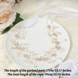 Hair Accessories 1 Piece Bridal Pearl Flower Headpiece Headband Rhinestone Crystal Wedding Headbands Princess Crown First Communion Headpieces Woman Hairs Accessory - Gold