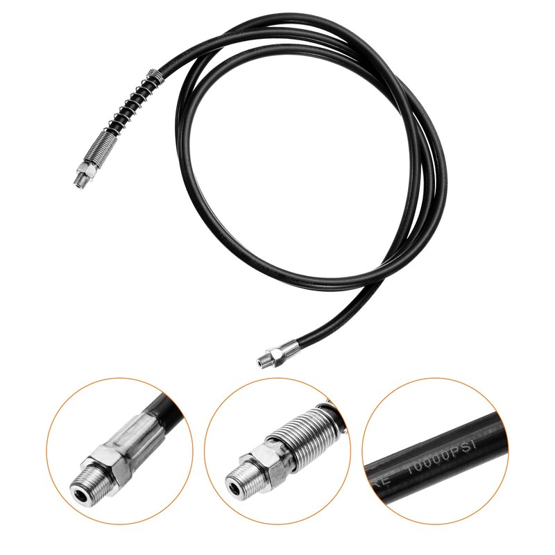 HARFINGTON Grease Gun Hose 78.7" 10000 PSI Spring Flex High