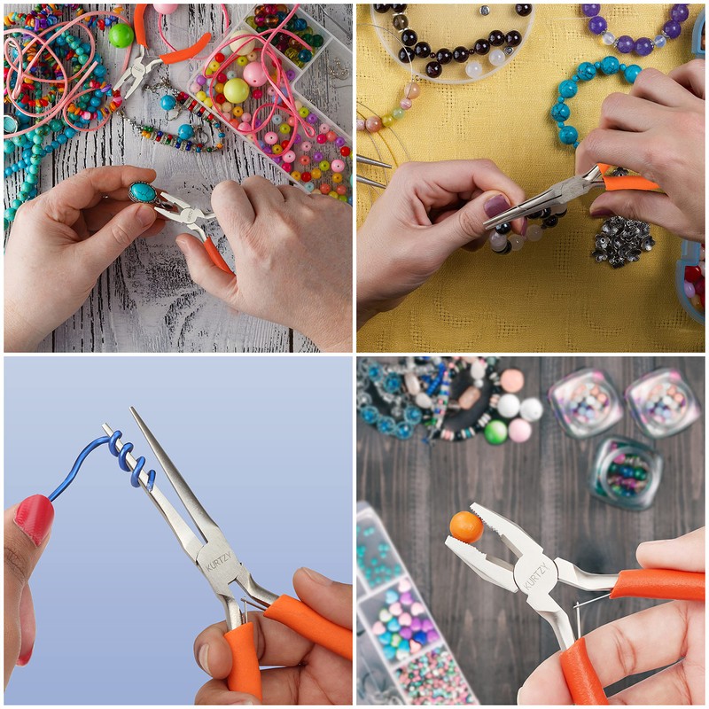 Kurtzy 3 Pack Mini Jewellery Plier Tool Kit Set with