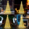AMIPEPE 6ft Solar Christmas Tree Lights Outdoor, 250 LEDs Remote