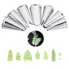 7 Pieces Large Piping Tips Set, 3Pieces Russian Grass Cream