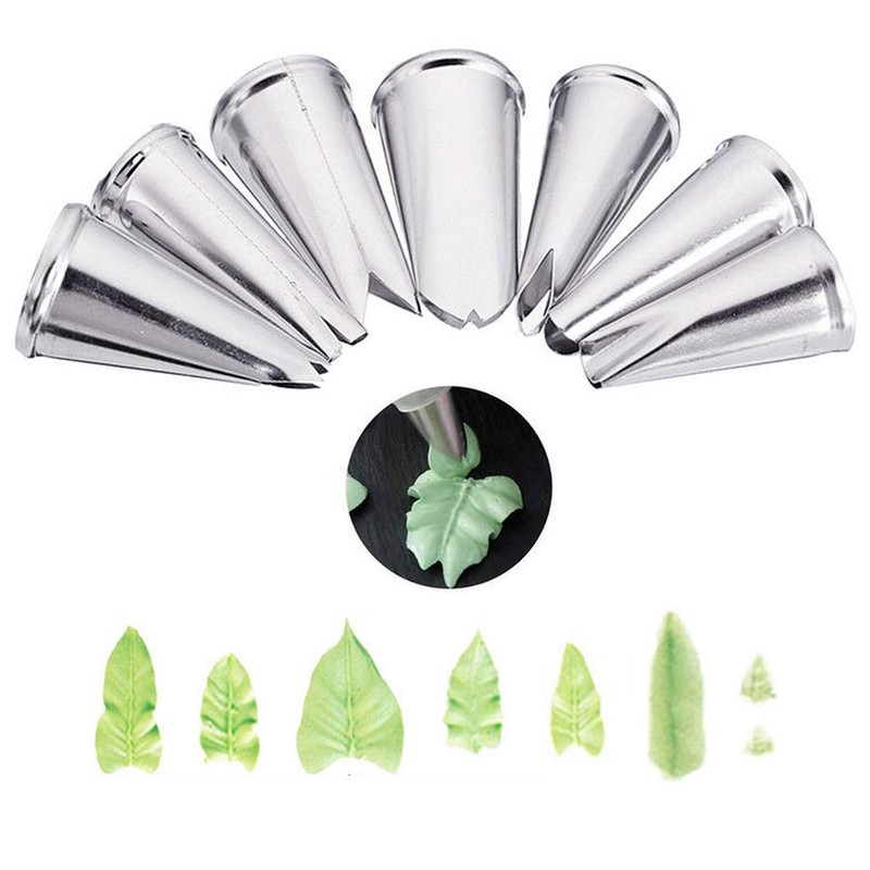 7 Pieces Large Piping Tips Set, 3Pieces Russian Grass Cream