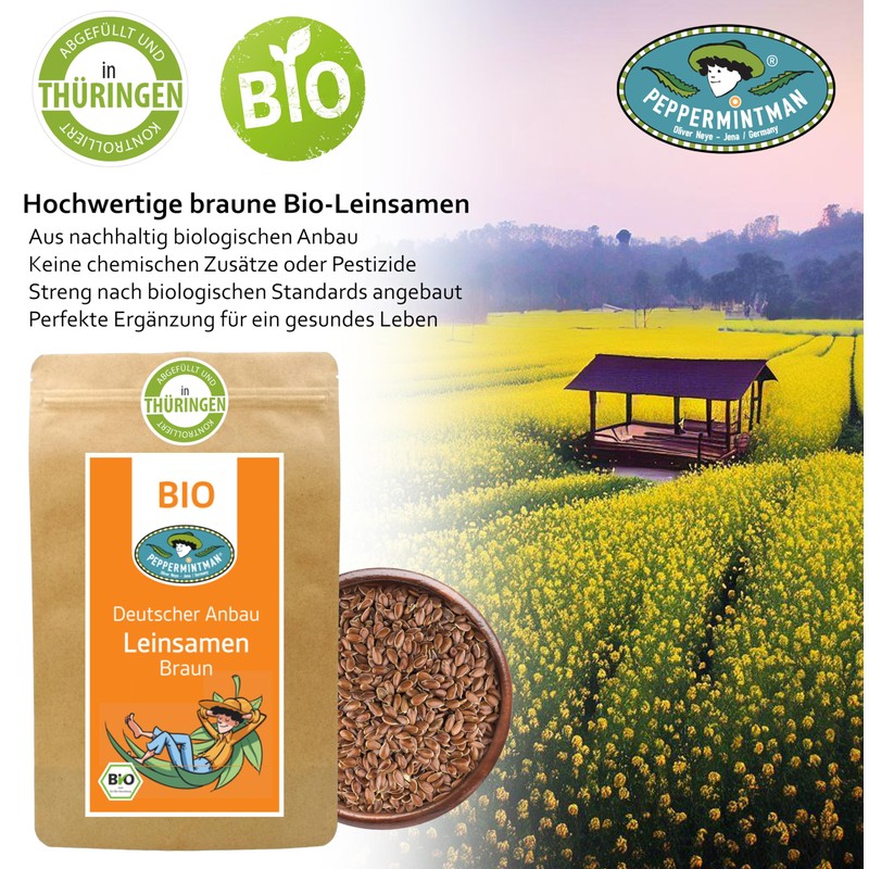 Organic Brown Linseed 300 g - Whole Grains - Brown