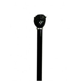Walking Cane Black Rose. This Walking Cane has a Starburst Rose Bud knob Handle. This Walking aid has a high Gloss Black Hardwood Shaft. Weight Capacity 250 lbs and 36" Long