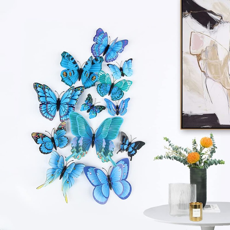 YANYULI 3D Butterfly Wall Stickers Random Pattern Magnet Butterfly Sticker