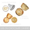 White and Gold 80th Birthday Party Favor Stickers - 180