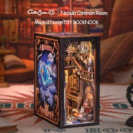【Fantastic Animal Common Room】DIY Dollhouse Booknook Bookshelf Insert Decor Alley with LED Light - CUTEBEE Wood DIY Package - Model: Nebula Common Room