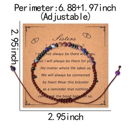 19CA 新品 Sister Birthday Gifts from Sister Bracelet for Girls Big Little Sister Long Distance Friendship Gifts for Women Sisters Natural Stone Braided Bracelets for Sister Xmas Gift for Sisters in Law…