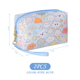 2-Piece Cartoon Storage Bag, Portable Cosmetic Bag, Large Capacity Storage Bag, Cute Toiletry Bag, Travel Accessories, pink, Unit size, Modern