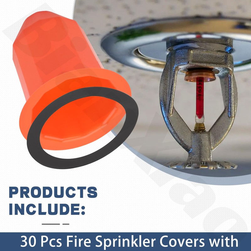 30 Pcs Fire Sprinkler Covers With Magnet Orange for Ceilings
