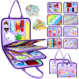 Esjay Busy Board Montessori, Educational Learning Fine Motor Skills, Purple