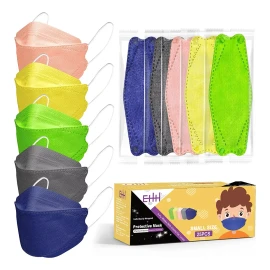 EHH Store Disposable Face Masks For Kids, 4 Layers Individually Wrappe