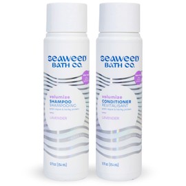 Seaweed Bath Co. Volumize Shampoo and Conditioner Set, Lavender Scent, 12 Ounce (Pack of 2), Sustainably Harvested Seaweed, Green Algae, Barley Protein, For Normal to Fine Hair