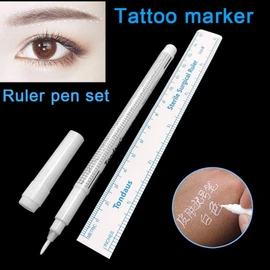1 rotulador quirúrgico para tatuaje, color blanco para cejas, rotulador de piel, accesorios de microblading, rotulador de tatuaje, maquillaje permanente