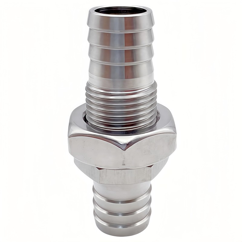 Lophtnix 2PCS 304 Stainless Steel Hose Barb Fitting Thru-Bulk Bulkhead