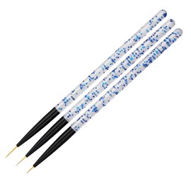 3 Pcs Blue Professional Nail Art Liner Brush Set,Nail Art Liner Brushes Supplies UV Gel Painting Acrylic Nail Art Brushes for Home Salon Valentine's Day/Wedding/Party/Christmas/Birthday Gifts