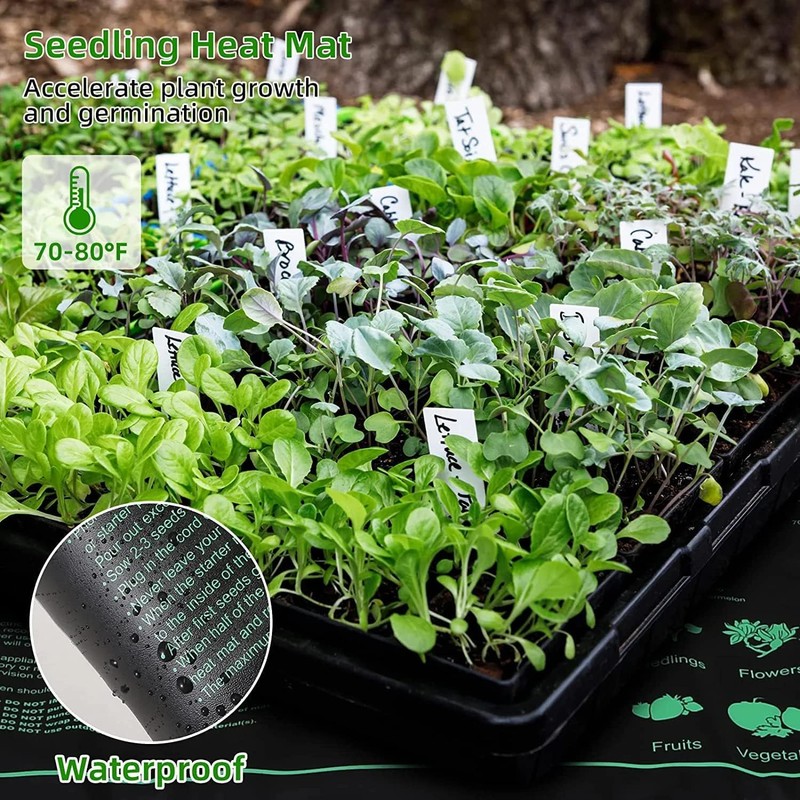 Seed Starter Trays with Grow Lights and Heat Mat, 72
