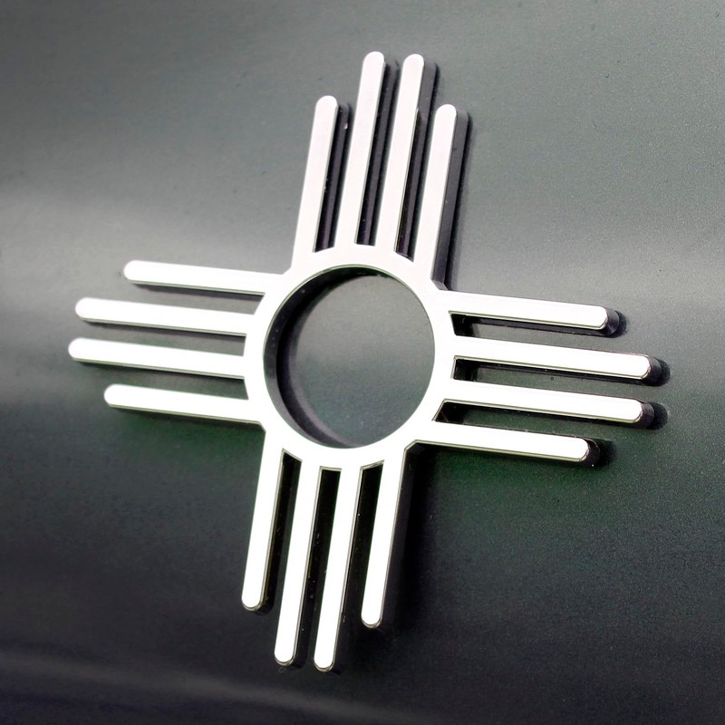 Zia New Mexico Symbol Chrome Auto Emblem (ABS)