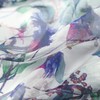JWSilk Long Silk Chiffon Scarf Floral Print, White