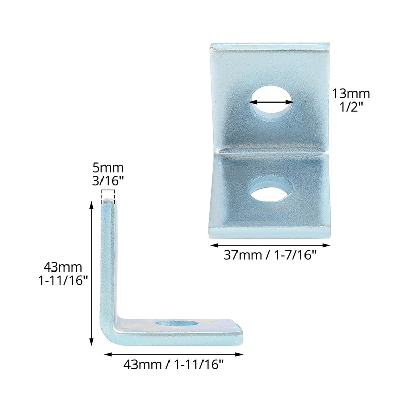 QWORK 20 Pack 2 Hole L-Shaped Connector Bracket - Compatible