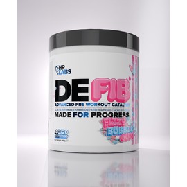 HR Labs DEFIB, Ultimate All in One Advanced Strong Pre Workout Powder, High Caffeine Content, 40/20 Servings, 420g, Athlete Approved 8 Great Tasting Flavours (420g, Fizzy Bubblegum)