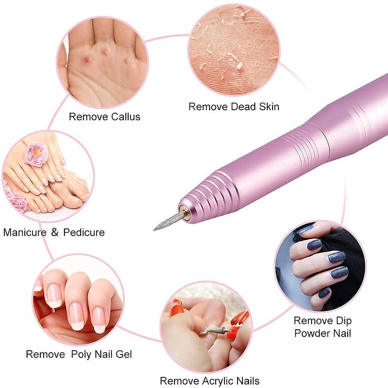 Portable Electric Nail Drill Machine, Professional 20000 RPM USB Manicure