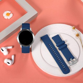 GEAK Compatible with Garmin Vivoactive 5 Watch Bands/Garmin Vivoactive 3 Watch Bands,20mm Silicone Band for Vivoactive 3 Music/Vivomove Sport,Forerunner 645/245 Music Smartwatch Women Men Navy