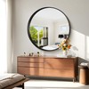 CIVENO Black Round Mirror 42 inch Deep Frame Circle Mirror,