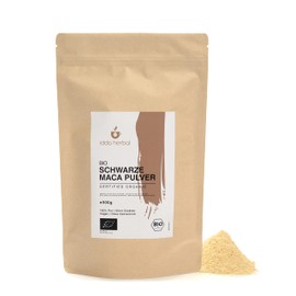 Organic Maca Powder Black from Peru (500 g), Ground Black Maca Root, Black Maca Powder from Organic Cultivation, 100% Natural and Pure, Vegan