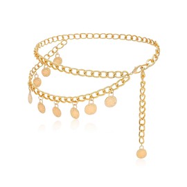 Gold Chain Belt Woman-Elegant Boho Belt，Women'S Multi-Layer Metal Waist Chain，Suitability Women Belts For Dresses