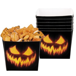 Boland 10134183 6 Bowls Scary Pumpkin, Black/Orange